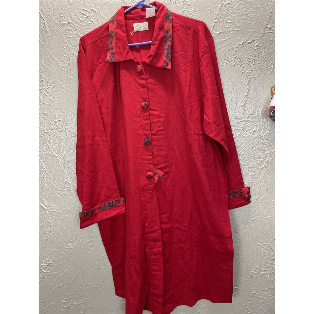 Chance Encounters Night Gown House Coat Robe Button Up Pocket Women’s Size Large